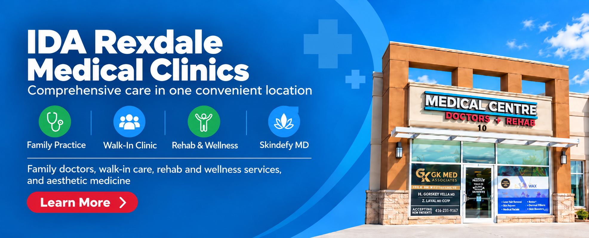 IDA Rexdale Medical Clinics - Family Practice, Walk-In Clinic, Rehab and Wellness, Skindefy MD
